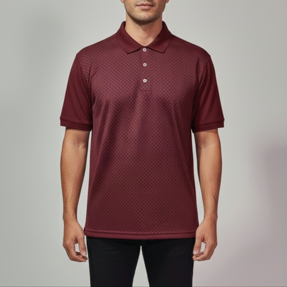 Ben Hogan Men's Dark Burgundy Red Short Sleeve Polo Shirt Size Small EUC